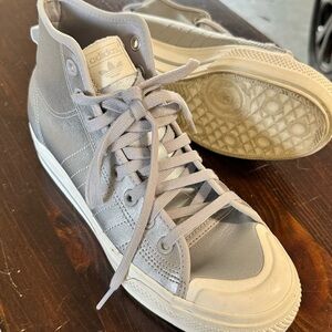 Adidas Silver High-Top Sneakers